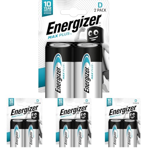 Energizer PILAS Alkaline Max Plus ENR D/LR20/E95 BP2 BR CAJA 6 Pile E301323900 Chrome (Lot de 4)