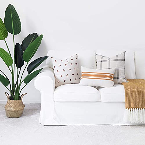 Modern Boho Pillow Cover, Gray, Plaid, 20" X20" #TOP4