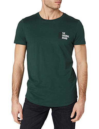 TOM TAILOR Denim T-Shirt con Stampa, Uomo, Verde