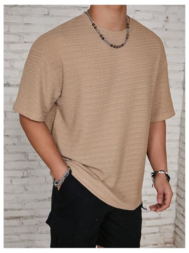 SOLY HUX Men's Summer Crew Neck Short Sleeve T Shirts Casual Drop Shoulder Basic Tees Streetwear4
