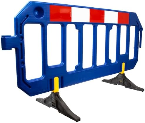 Chapter 8 Traffic Management Road Safety Barrier - 2 Metre - Temporary Pedestrian Safety for Events, Schools, Businesses, Road Works - Freestanding with 360° Swivel Feet For Easy Stacking (Blue)