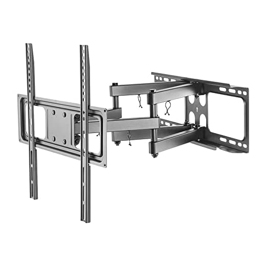 Deltaco TV-väggfäste, rörlig universell TV-hållare för TV från 32 till 55 tum platt och böjd, TV upp till max. 40 kg VESA-standard 200 x 200 mm till 400 x 400 mm med kabelhantering, svart