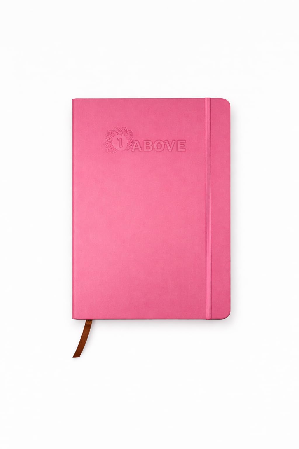 1ABOVE A5 Soft Feel Notebook with Lined Pages | Hardback Journal | Elastic Closure and Ribbon |Paper Pocket | 80gsm | 160 Pages (80 Sheets) -PINK