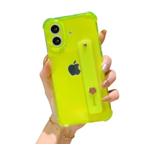 siduater for iPhone 17 Case with Strap Holder Stand - Neon Green