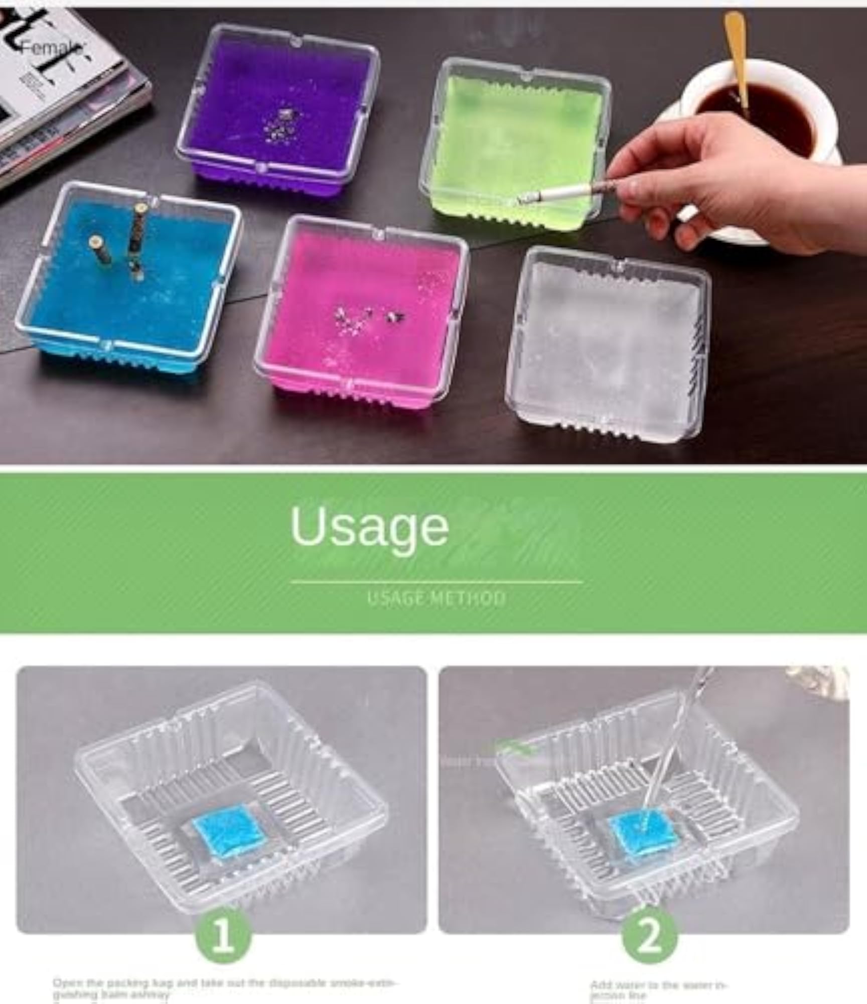 Disposable Smokeless Ashtray for Outdoor Use