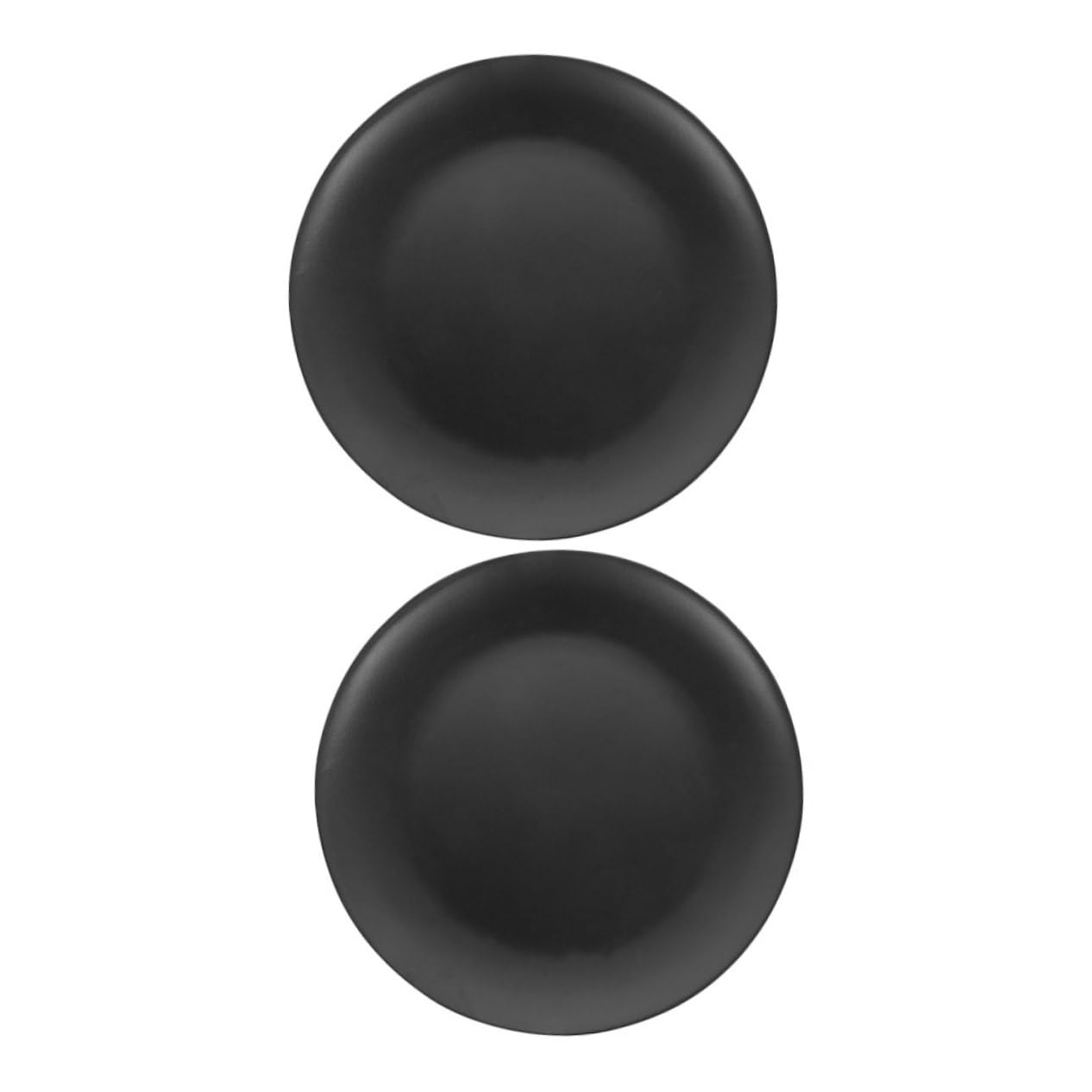 Black Round Dinner Plates 2pcs Set, Black Food Service Platter Tray for Restaurant, BBQ, Salads, Microwave Safe Dining Plates for Home and Party Use