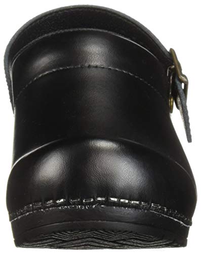 Sanita Ingrid Professional Women's Clog - Apma-Approved, Open-Back, Adjustable Pu-Coated Leather Slip On Shoes - Black, Women 38 #TOP1