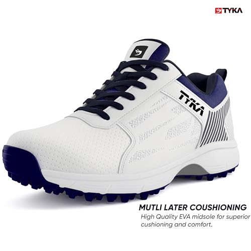 Image of TYKA Velocity Plus Cricket Shoes | Professional Rubber Stud Cricket Footwear for Men