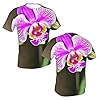 Orchid Print Mens T-Shirts,Comfortable T Shirts for Men,for Everyday Wear and Special Occasions Black #4