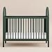 Babyletto Bondi Cane 3-in-1 Convertible Baby Crib - GREENGUARD Gold Certified Convertible Crib to Toddler Bed & Daybed - Wooden Baby Bed - 4 Adjustable Heights - Made of 100% Solid Wood - Forest Green