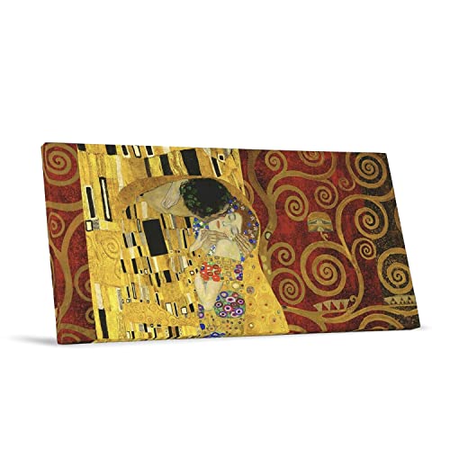 Klimt Bacio Rouge sur toile 80x160 : habillez facilement vos grands murs blancs vides