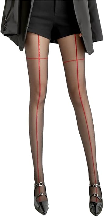 Sahabowi Womens Heart Jacquard Flocking Sheer Tights, Black Jacquard Pantyhose with High Waistband