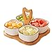 Produktbild RXL Wunderschönen Obstteller Haushalts einfache keramische Obstteller geteilt Melone Impfkristallplatte getrocknet Obstteller Snack Platte Snack Platte Snack Platte Bequemlichkeit (Color : White)