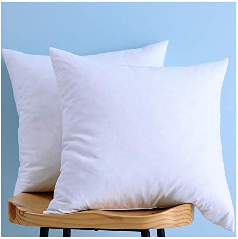 Set of 2, Cotton Fabric Pillow Inserts, Down and Feather Throw Pillow Insert, 24X24 Inches