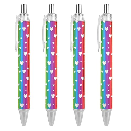 Bolígrafos retráctiles de corazones, material escolar y suministros de oficina, pack de 4