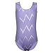 Leotards for Girls for Gymnastics Ballet Dance 9-10 Years old Purple Shiny Waves Pattern