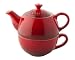 Le Creuset Stoneware Tea Set Color: Cherry