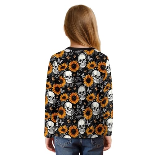 Halloween Shirts for Girls Kids Long Sleeve Tees Top Fall T-Shirt Tie Knot Front Blouse Kids School Clothes4