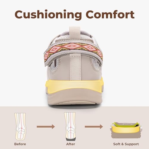 Image of FitVille Diabetic Shoes for Women Extra Wide Diabetic Womens Sandals, Walking Shoes with Adjustable Closures Arch Support, Orthopedic Sandals for Flat Feet Heel Pain Relief,Plantar Fasciitis