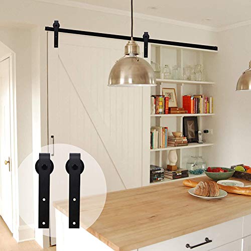 CCJH Barn Door Hardware Kit 4FT Sliding Track Heavy Duty for Single Max 24\'\' Wide Door Panel - Thumbnail 2