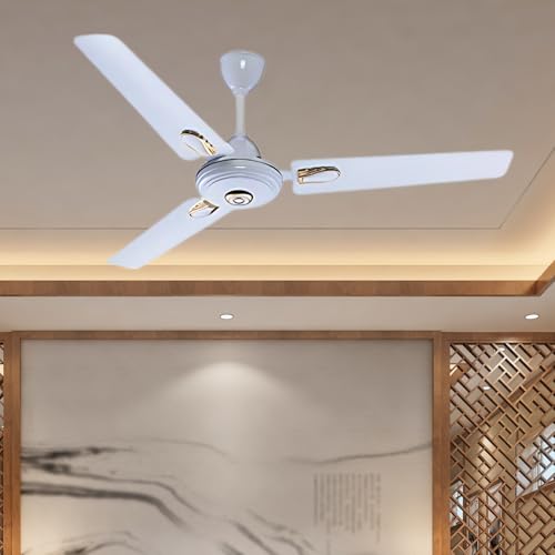 Image of Drumstone [𝟏𝟓 𝐘𝐄𝐀𝐑𝐒 𝐖𝐀𝐑𝐑𝐀𝐍𝐓𝐘 Ceiling Fan for Living Room /Bedroom - Powerful Airflow with 3 Blades, Anti-Dust Decorative Design for Strong Airflow, Efficient Cooling