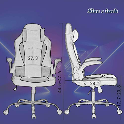 Meet Perfect Gaming Chair Ergonomic Office Chair Desk Chair Leather Computer Chair Lumbar Support And Head Pillow Modern Executive Chair Adjustable Rolling Swivel Task Chair Home Office Chair, Red #TOP6