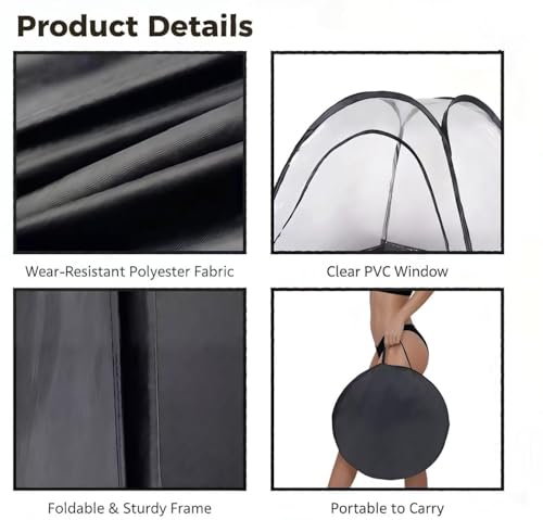 Image of 9-in-1 Large Deluxe Spray Tan Tent with Tan Spray Tanning Essentials Kit, Pop Up Portable Professional Mobile Self Tanning Tent Booth with Carry Bag & Waterproof Floor