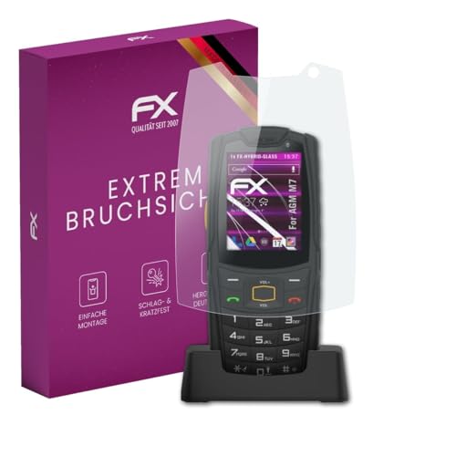 atFoliX Plastic Glass Protective Film compatible with AGM M7 Glass Protector, 9H Hybrid-Glass FX Screen Protector