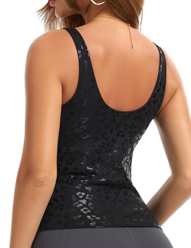 Image of THE GYM PEOPLE Women's Longline Sports Bra Wirefree Padded Workout Yoga Tank Top