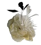 Remonte curricán – broche – Barrette – Flor en tejidos dorado N ° 6, accesorio de boda – Joyas matrimonio – sobre pin y chouchou a llevar como desees sobre sus vestidos en remonte curricán o para y poner un toque de color en la cintura o el corpiño, ropa o para decorar sus mesas. Diámetro de la flor aproximadamente 14 cm, altura 15 cm.