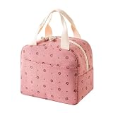 Zegnuem Lunchtasche, Große Wiederverwendbare Kühltasche, Tragbare Auslaufsicher Isolierte Lunchtasche, Lunchtasche Picknicktasche Damen Herren, Für Büro, Schule, Reisen, Arbeit Picknick(Rosa)