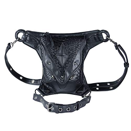 Rock Leather Vintage Gothic Steampunk Handbag Waist Pack Shoulder Bag Retro Leg Bag #TOP2