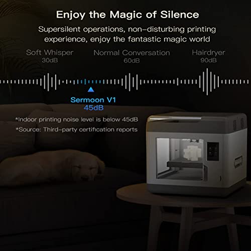 Image of 3IDEA Sermoon V1 3D Printer, Fully Assembled with Sprite Direct Drive, Silent Mainboard, Quick Removable Nozzle & Magnetic Platform, Auto Feed & Filament Sensor, Build Volume 175 * 175 * 165mm