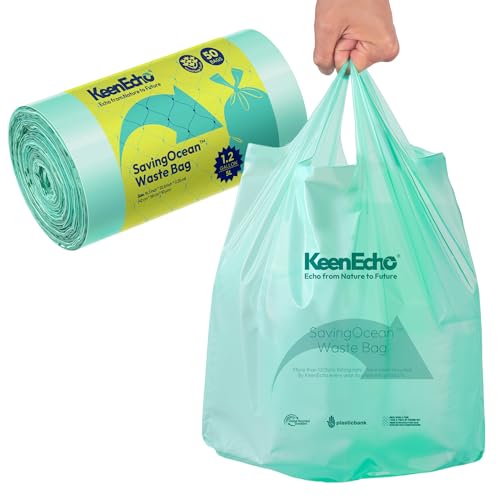 KeenEcho 1.2 Gallon 50 Counts Small Green Trash Bags with