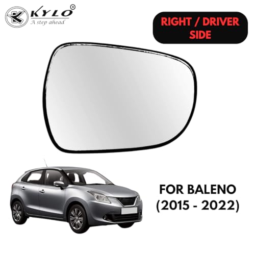 Image of KyloXtreme Baleno (2022 - Present) Driver Side (Right Side) Car Side Mirror Glass /Tukdi /Sub Mirror Plate