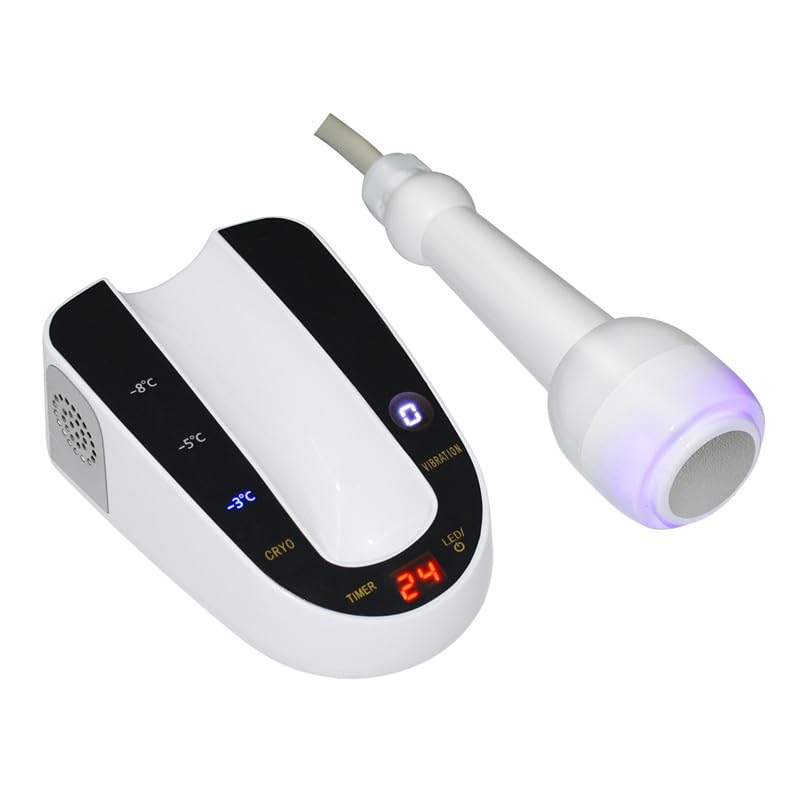 Portable Vibration Cold Hammer Facial Machine With Red Green Blue Light