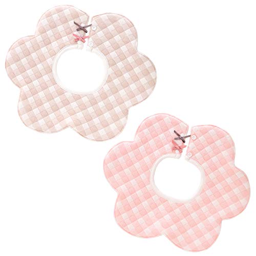 スタイ よだれかけ 落ち着いたデザインがかわいい防水スタイ 綿100% ベビービブ 女の子 360 2枚入り