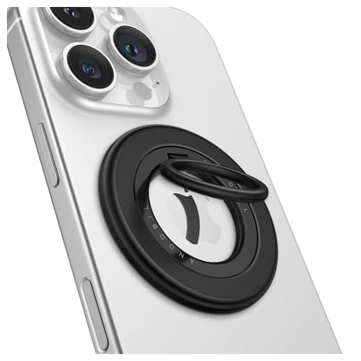 [2023 Newest] andobil Magnetic Phone Grip for MagSafe [Drop Protection] Strong Magnetic Phone Ring Holder Compatible with MagSafe Accessories, iPhone 14 Plus 13 12, Pro, Pro Max, Mini, Silicone, Black