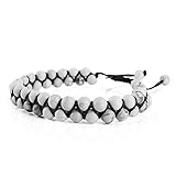 Akitsune Sensei Bracelet de Perles | Bracelet Lastique Bijoux de Bras Femme Homme Pierres Semi prcieuses 6 mm Beads   Marbre Blanc