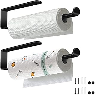 2Pack Paper toilet Roll Holder Self Adhesive Kitchen Paper Holder Roll Holder Wall Mount for Kitchen and Bathroom for Kitchen,Pantry,Bathroom,Both Available in Adhesive and Screws
