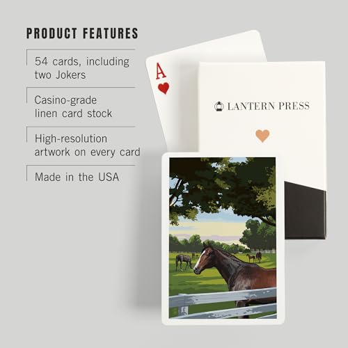 Baraja Horse Pasture, 52 cartas, tamaño póker miniatura 3