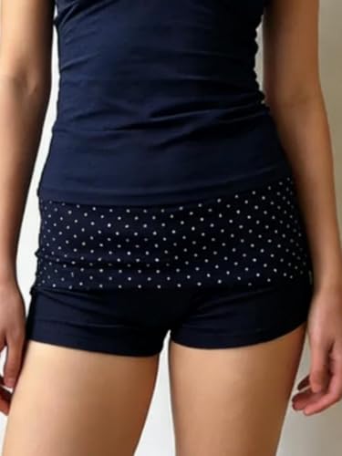 Image of Women Fold Over Lounge Shorts Low Waist Fitted Pajama Shorts Cute Sleep Pj Short Bottoms Roll Over Yoga Shorts