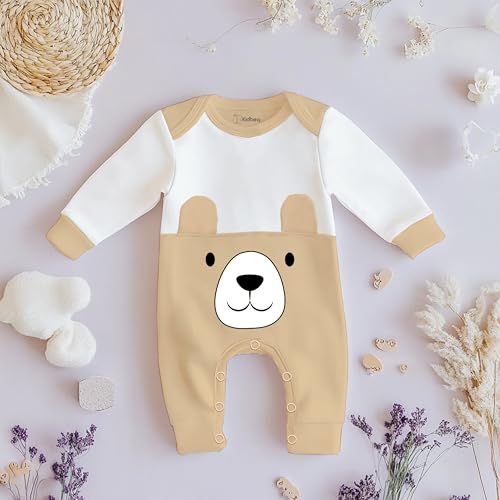 Image of Kidbea Cotton Baby Romper for Boys & Girls | Full Sleeve Bodysuit Jumpsuit for Infants | Soft, Breathable & Skin-Friendly | Multiple Cute Designs