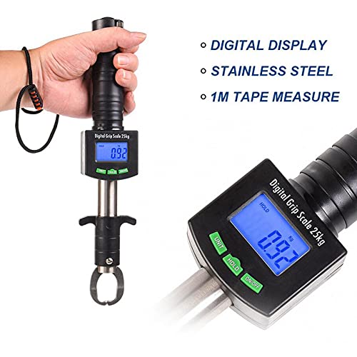 F Fityle Pegador de lábio de peixe digital 25 kg/55 libras portátil de controle eletrônico para peix