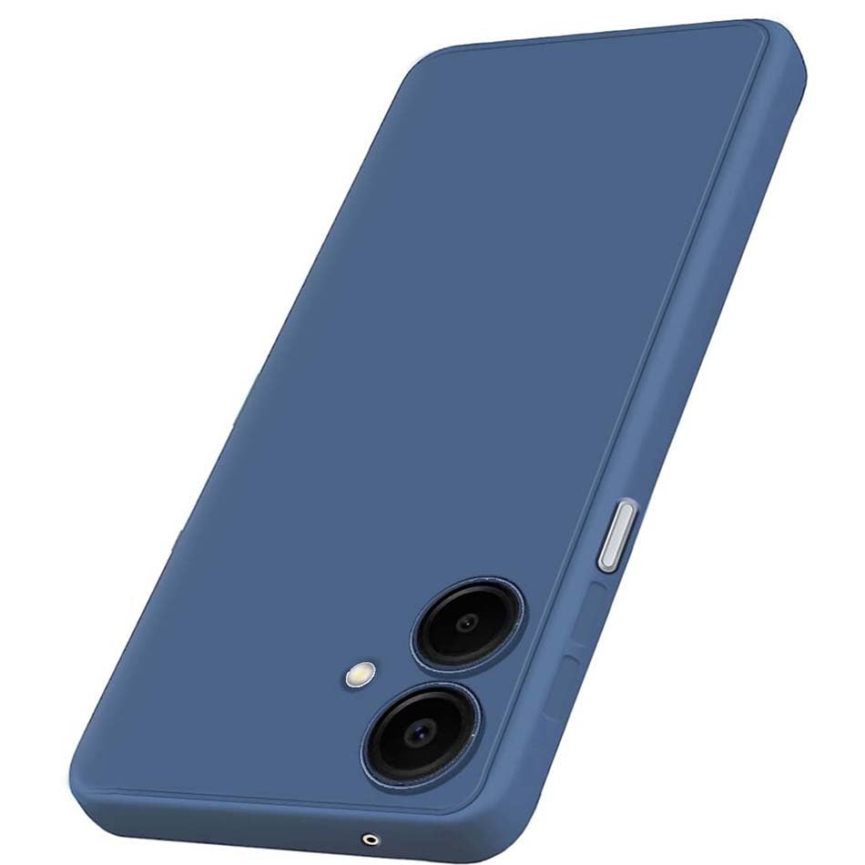 Image of Fashionury Liquid Silicon Back Cover for Samsung Galaxy A06 5G | Camera Protection | Inner Velvet Fabric | Anti-Fingerprint | Ultra Slim Case (Blue)