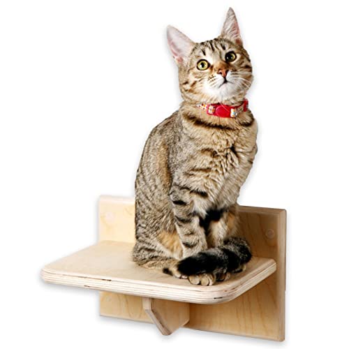 Prateleiras de gato de parede,Degraus de poleiro de madeira para animais de estimação para parede |