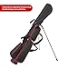 Golf Stand Bag 2 Way Divider，Par 3 Golf Bag with 6 Pockets Holds Up to 7 Clubs Dual Strap Small Golf Bag for Men & Women