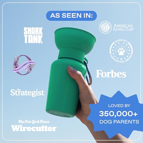 Image of Springer Flip Dog Water Bottle | Portable Drinking Feeder with Foldable Food-Grade Silicone Bowl | One-Hand Squeeze & Leak-Proof | BPA-Free 20oz | Walking, Hiking & Camping | Puppy Essentials