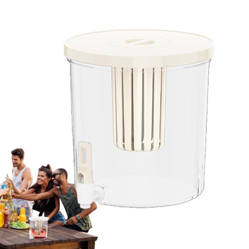 Dispensador de agua para frigorífico – Agua – Recipiente antigoteo 4,5 l con grifo y filtro para casa, viajes, apartamento exterior