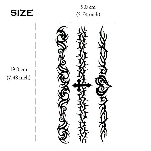 Yesallwas 6 Sheets Mix Tribal Fake Tattoos Small Temporary Tattoo Blue Black Tribal Pattern Tattoo Body Sticker For Men Women 9Cmx 19Cm/3.54X7.48 Inches (Lxw) #TOP3